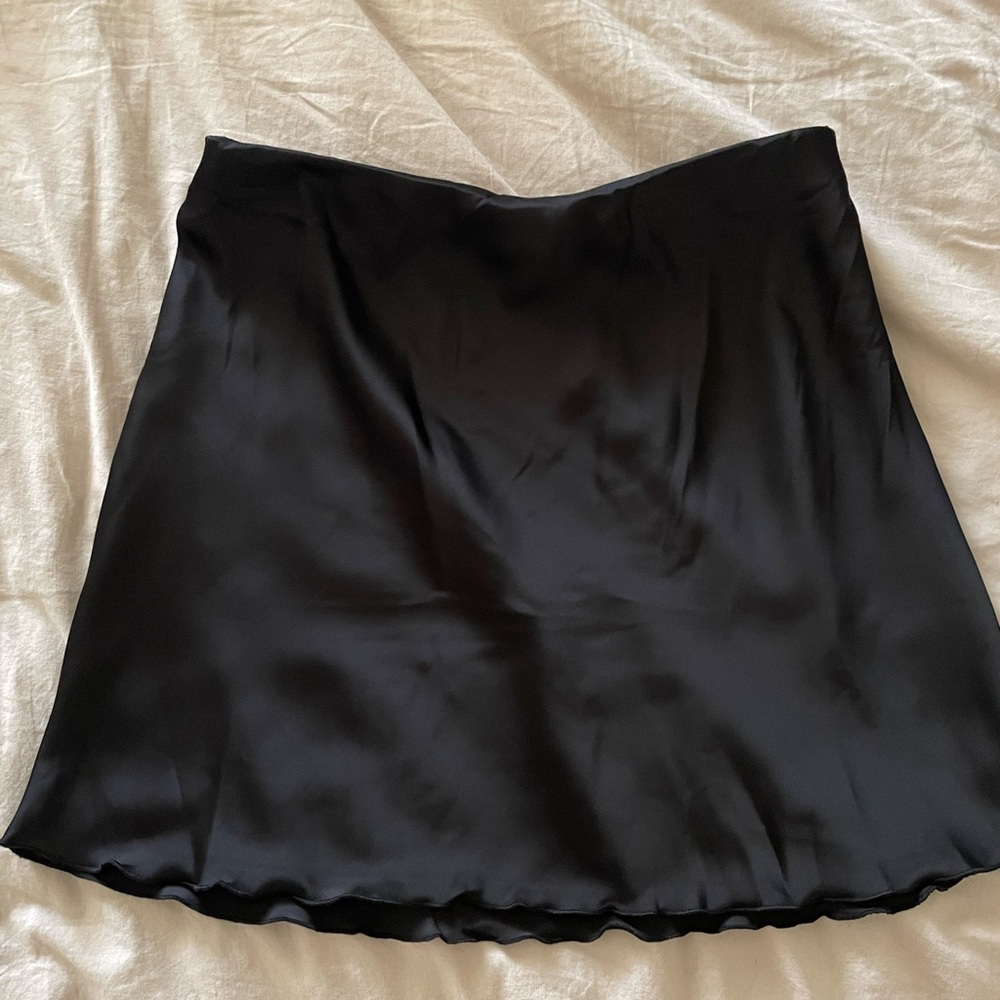 H&M Black Satin Mini Skirt